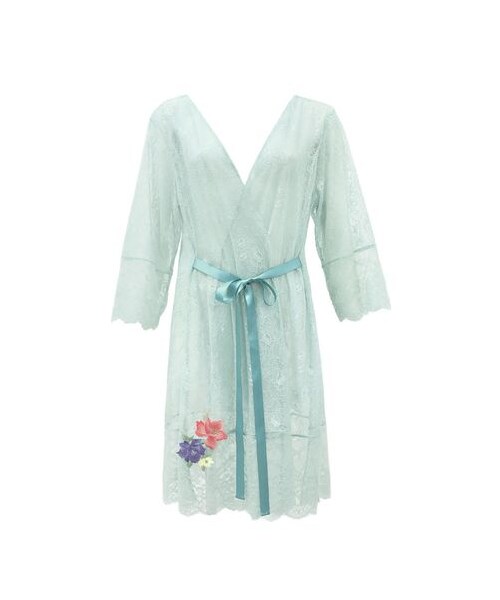 nissen（ニッセン）の「ヒミコ 031シリーズ レースガウン フリーサイズ ランジェリー HIMICO（ガウン/バスローブ・レディース・IV-アイボリー/MI-ミント/NV-ネイビー・フリーサイズ）」の2枚目の写真