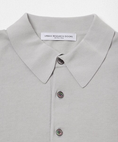 URBAN RESEARCH DOORS（アーバンリサーチドアーズ）の「LIFE STYLE TAILOR　ハイゲージ半袖ニットポロシャツ（シャツ/ブラウス・メンズ・IVORY/BLACK/NAVY BLUE/GRAY BROWN・M/L）」の12枚目の写真