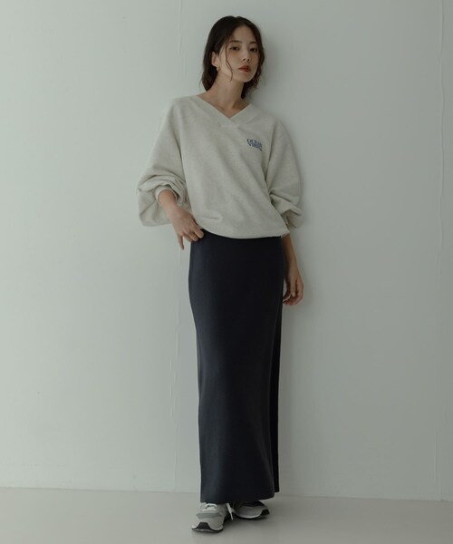URBAN RESEARCH Sonny Label（アーバンリサーチサニーレーベル）の「Vネック刺繍スウェット（スウェット・レディース・オートミール/ピンク/フェードネイビー・Free）」の9枚目の写真