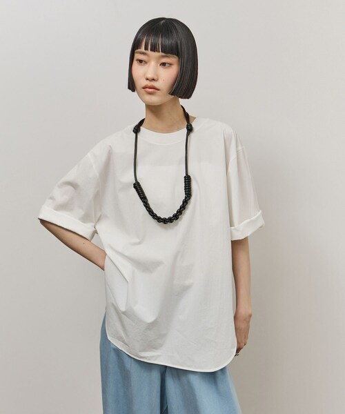 ADAM ET ROPE'(アダムエロペ)の「【追加】・【サステナブル】タイプライターTEEブラウス(シャツ/ブラウス・レディース・ブラック/ホワイト/ピンク/カーキ/ピンク系・F)」の12枚目の写真