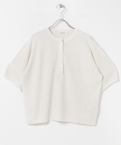 URBAN RESEARCH DOORS(アーバンリサーチドアーズ)の「FORK&SPOON ペーパーニットヘンリーネックプルオーバー(ニット/セーター・レディース・IVORY/BROWN・1)」の4枚目の写真