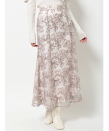 MERCURYDUO | メロンチュール刺繍セミフレアスカート(スカート)