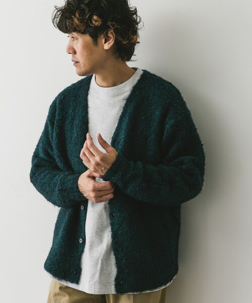 URBAN RESEARCH DOORS（アーバンリサーチドアーズ）の「MIXカラー ヘアリーニットカーディガン（カーディガン/ボレロ・メンズ・BLUE/BROWN/CHARCOAL・M/L）」の4枚目の写真