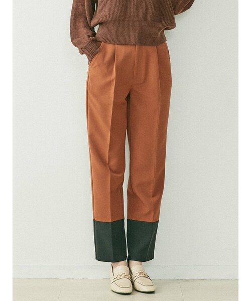 dazzlin（ダズリン）の「ヘムバイカラーストレートパンツ（その他パンツ・レディース・ブラウン/オフホワイト/ピンク/ベージュ・S/M）」の14枚目の写真