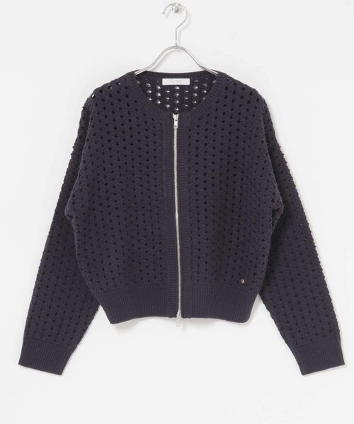 URBAN RESEARCH ROSSO（アーバンリサーチロッソ）の「F by ROSSO　柄編みZIPカーディガン（カーディガン/ボレロ・レディース・OFF×BLK/RED/NAVY・FREE）」の12枚目の写真