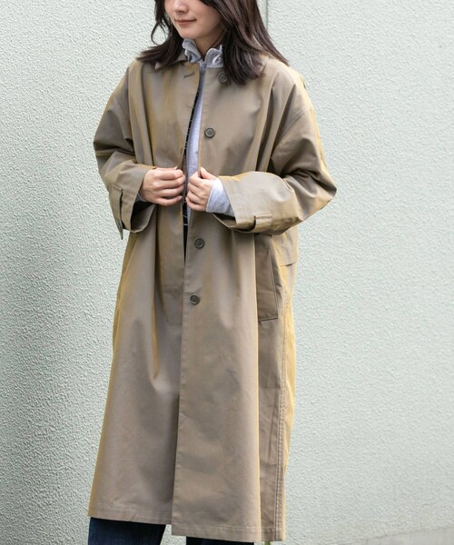 EKAL（エカル）の「T/Cツイルステンカラーコート（ステンカラーコート・レディース・アイボリー/カーキ/ベージュ・One）」の3枚目の写真
