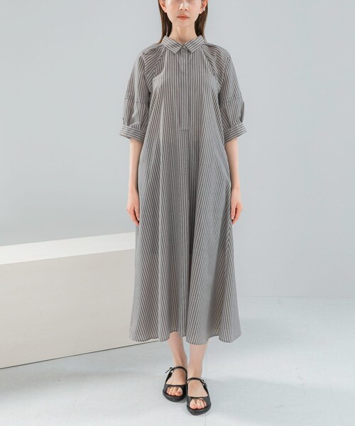 URBAN RESEARCH ROSSO（アーバンリサーチロッソ）の「『WEB限定』イージーリネンシャツワンピース（ワンピース・レディース・BRN/ST/NAVY/BRN/ST-1・Free）」の11枚目の写真