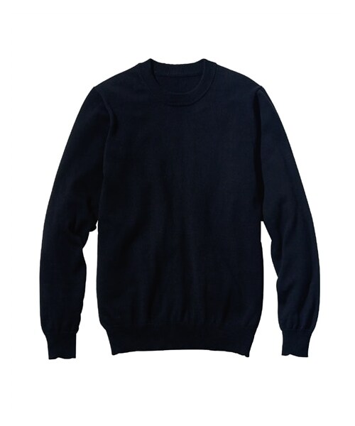 nissen（ニッセン）の「洗える綿１００％クルーネックニット（ハイゲージ）【大きいサイズ】（ニット/セーター・メンズ・グリーン系/ネイビー/チャコール/黒/ダークブルー・3L/4L/5L/6L/8L/10L）」の10枚目の写真