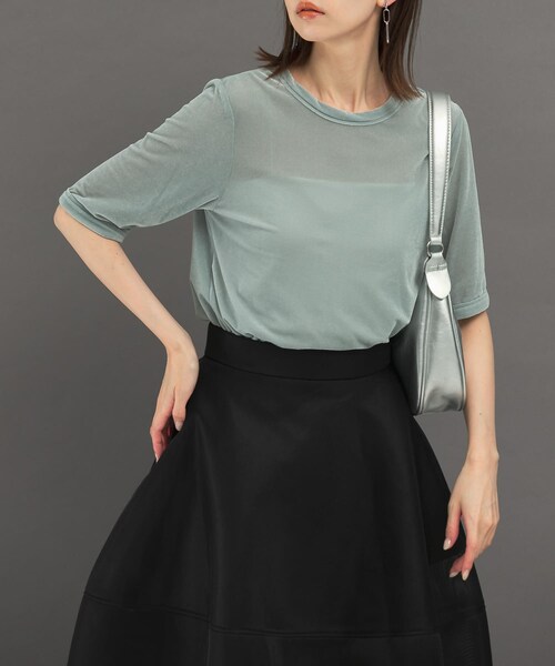 URBAN RESEARCH ROSSO（アーバンリサーチロッソ）の「シアーベロアTシャツ（Tシャツ/カットソー・レディース・MINT/GREIGE/CORAL・FREE）」の20枚目の写真