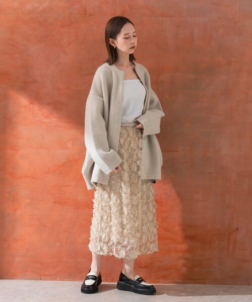 URBAN RESEARCH ROSSO（アーバンリサーチロッソ）の「チュールフラワーレイヤードスカート（スカート・レディース・black/l.beige・FREE）」の12枚目の写真