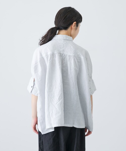 かぐれ(カグレ)の「Honnete Half-Sleeve Gather Shirts(シャツ/ブラウス・レディース・Ice Grey/Coral/Bk Choco・one)」の22枚目の写真