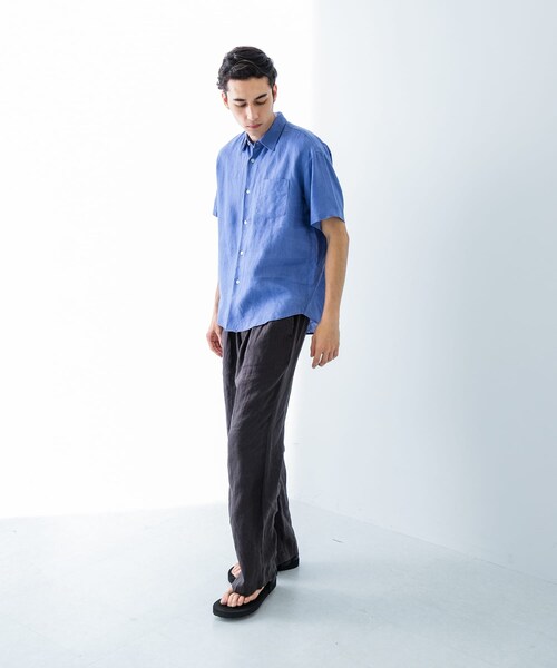 URBAN RESEARCH（アーバンリサーチ）の「LINEN SHORT-SLEEVE SHIRTS（シャツ/ブラウス・メンズ・WHITE/BLUE/BROWN/D.NAVY・S/M/L）」の22枚目の写真