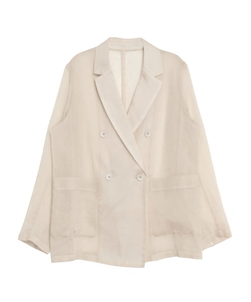 ELENDEEK（エレンディーク）の「SHEER JK（テーラードジャケット・レディース・オフホワイト/アイボリー/ブラック/ブルー・F）」の4枚目の写真