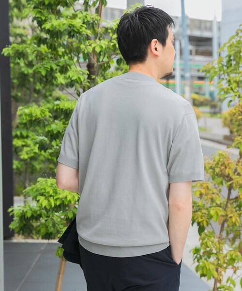 URBAN RESEARCH DOORS(アーバンリサーチドアーズ)の「LIFE STYLE TAILOR ハイゲージクルーネック半袖ニット(シャツ/ブラウス・メンズ・IVORY/NAVY/GREEN/BLUE GRAY・M/L)」の7枚目の写真