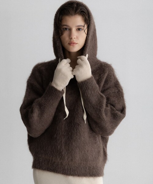 URBAN RESEARCH Sonny Label（アーバンリサーチサニーレーベル）の「畦編みニットグローブ（ベルト・レディース・エクリュ/グレー/ブラウン/ブルー・One）」の8枚目の写真