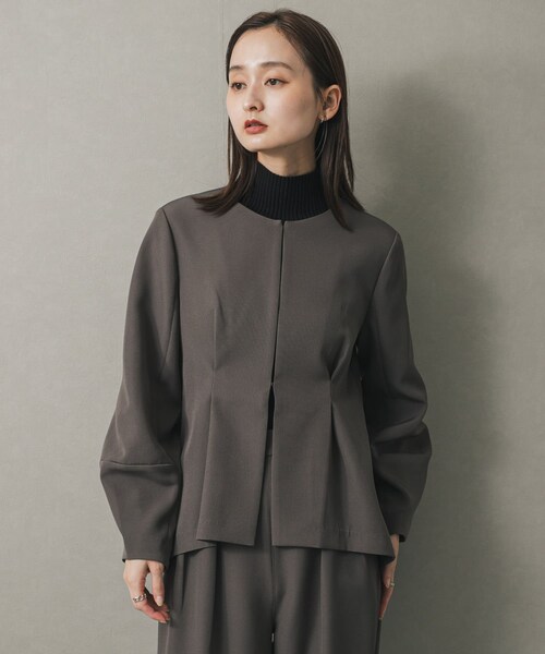 SENSE OF PLACE by URBAN RESEARCH（センスオブプレイスバイアーバンリサーチ）の「ウエストタックジャケットセットアップ（セットアップ・レディース・BLACK/GRAY/BEIGE・S/M）」の13枚目の写真