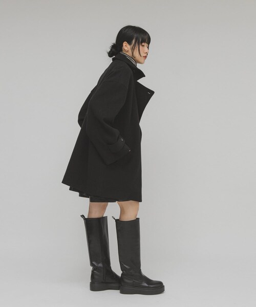 KBF（ケイビーエフ）の「BIGカラーミドルコート（テーラードジャケット・レディース・FOG BEIGE/BROWN/BLACK・one）」の7枚目の写真