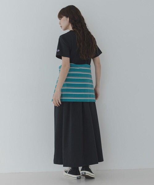 URBAN RESEARCH Sonny Label（アーバンリサーチサニーレーベル）の「『別注』CHAMPION×Sonny Label　ギャザーワンピース（ワンピース・レディース・ブラック/ネイビー/グリーン・Free）」の11枚目の写真