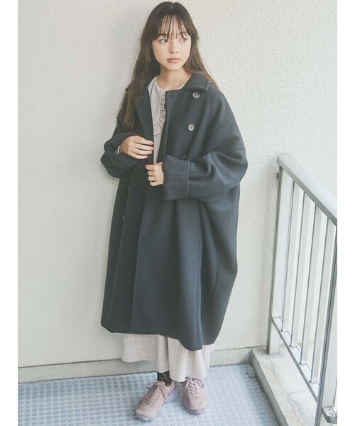 merry jenny（メリージェニー）の「more more loose コート（その他アウター・レディース・ブラック/オリーブ/ネイビー/ベージュ・F）」の2枚目の写真