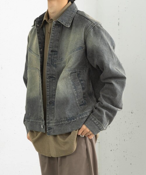 SENSE OF PLACE by URBAN RESEARCH(センスオブプレイスバイアーバンリサーチ)の「『ユニセックス』『セットアップ対応』ヴィンテージライクデニムブルゾン(デニムジャケット・メンズ・D.INDIGO/BLACK・M/L)」の22枚目の写真