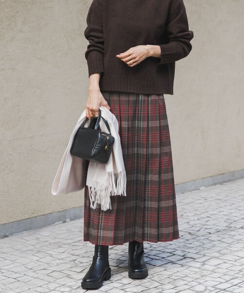URBAN RESEARCH DOORS（アーバンリサーチドアーズ）の「『一部WEB限定カラー』チェックプリーツスカート（スカート・レディース・GRY×BLU/BRN×RED/MUS×NVY/GRN×YEL・S/M）」の3枚目の写真