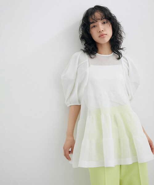 ADAM ET ROPE'（アダムエロペ）の「【Comfort embracement】別注 チュニック（シャツ/ブラウス・レディース・ブラック/ホワイト・F）」の21枚目の写真