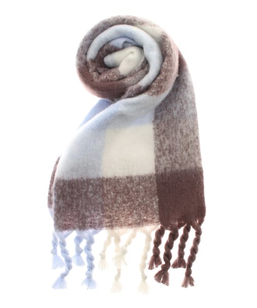 Ungrid（アングリッド）の「起毛大判ニットマフラー（マフラー・レディース・レッド/イエロー/ブルー/ミックス/アイボリー・F）」の10枚目の写真