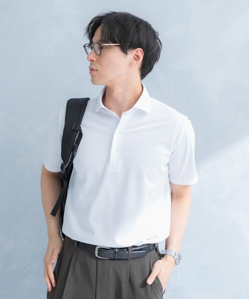 URBAN RESEARCH DOORS(アーバンリサーチドアーズ)の「LIFE STYLE TAILOR トリコットセミワイド半袖プルオーバー無地(シャツ/ブラウス・メンズ・WHITE/NAVY・M/L/XL)」の6枚目の写真