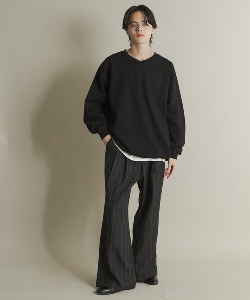 SENSE OF PLACE by URBAN RESEARCH(センスオブプレイスバイアーバンリサーチ)の「カノコVネックスウェット(スウェット・メンズ・BLACK/NAVY/BORDEAUX・M/L)」の10枚目の写真