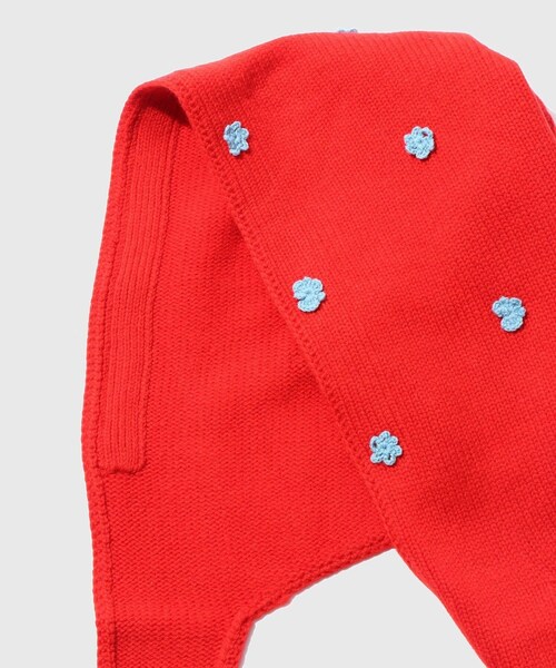 ADAM ET ROPE'（アダムエロペ）の「【JOHN MASON SMITH/ジョン メイソン スミス】5G WOOL HOOD MUFFLER FLOWER（マフラー・メンズ・ブラック/レッド/ピンク・F）」の6枚目の写真