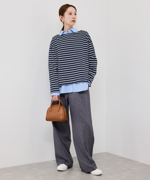 ROPE' PICNIC（ロペピクニック）の「ボックスシルエットボーダーカットソー（Tシャツ/カットソー・レディース・ブラック系/ブラウン/ネイビー系・F）」の19枚目の写真