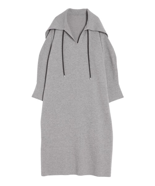 ELENDEEK（エレンディーク）の「BIG COLLAR KN OP（ワンピース・レディース・ライトグレー/ブラック/ブラウン/ベージュ・F）」の16枚目の写真