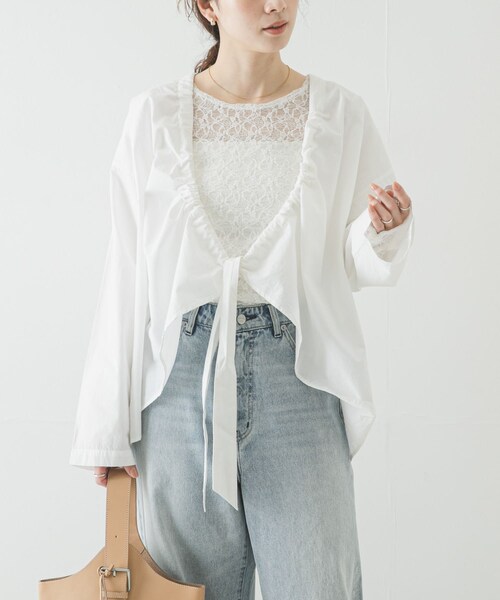 URBAN RESEARCH(アーバンリサーチ)の「SEEALL BACK GATHER TOP(その他トップス・レディース・WHITE・38)」の2枚目の写真