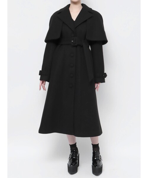 EATME（イートミー）の「ケープロングコート（その他アウター・レディース・アイボリー/ブラック/ピンク・S/M）」の7枚目の写真