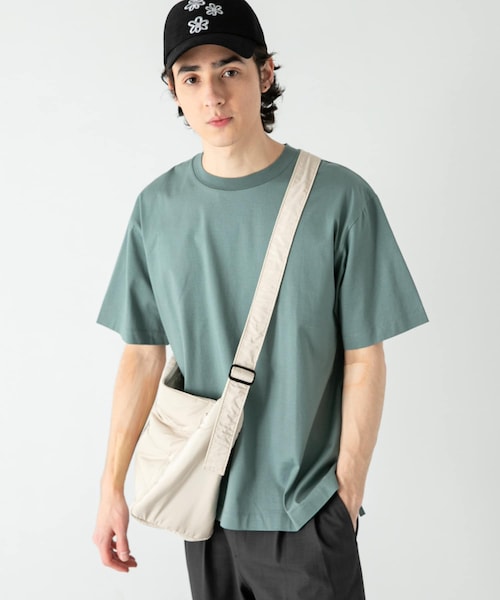 SENSE OF PLACE by URBAN RESEARCH（センスオブプレイスバイアーバンリサーチ）の「シルケットTシャツ(5分袖)（Tシャツ/カットソー・メンズ・WHITE/BLACK/CHARCOAL/GREEN・S/M/L）」の4枚目の写真