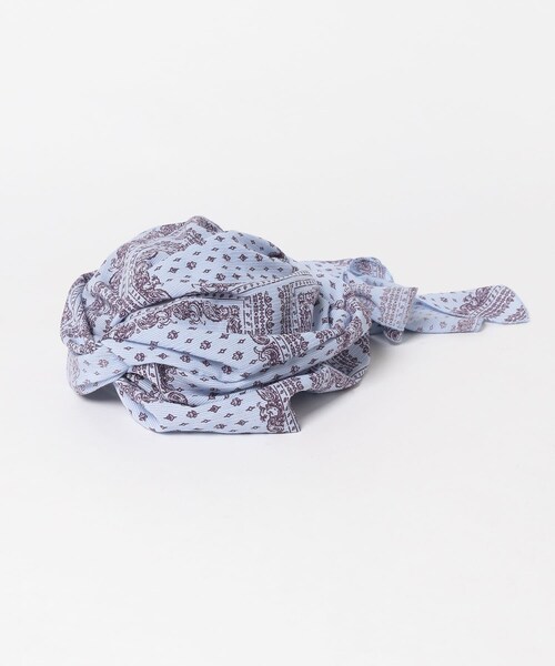 KBF（ケイビーエフ）の「プリントスカーフターバン∴（ヘアバンド・レディース・BLACK/BLUE・one/One）」の4枚目の写真