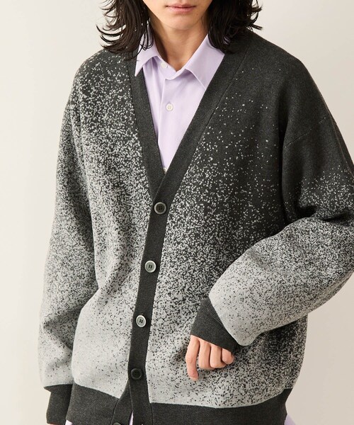 JUNRED（ジュンレッド）の「フェードジャガードカーディガン（カーディガン/ボレロ・メンズ・ブラック/グレー/ブルー/ブルー系/パープル・L/M/S）」の4枚目の写真