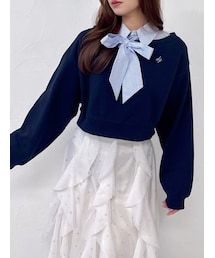 dazzlin | ボウタイシャツレイヤードスウェット(スウェット)