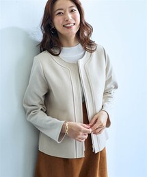 nissen | リブ使いノーカラーカットソージャケット【OtonaSMILE】(ジャケット/アウター)