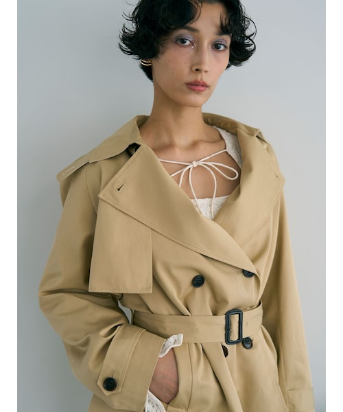 LAGUNAMOON（ラグナムーン）の「ミディアムトレンチコート（トレンチコート・レディース・ネイビー/ベージュ・F）」の2枚目の写真