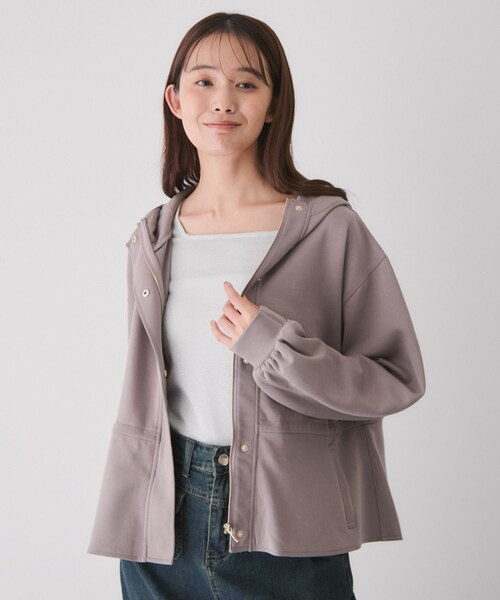 Jayro(ジャイロ)の「ダンボールニットフード付きブルゾン(ブルゾン・レディース・チャコール/ホワイト系/ダークブラウン/ピンク系・M)」の22枚目の写真