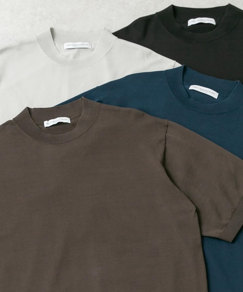 URBAN RESEARCH DOORS（アーバンリサーチドアーズ）の「LIFE STYLE TAILOR　ハイゲージクルーネック半袖ニット（シャツ/ブラウス・メンズ・IVORY/BLACK/NAVY BLUE/GRAY BROWN・M/L）」の3枚目の写真