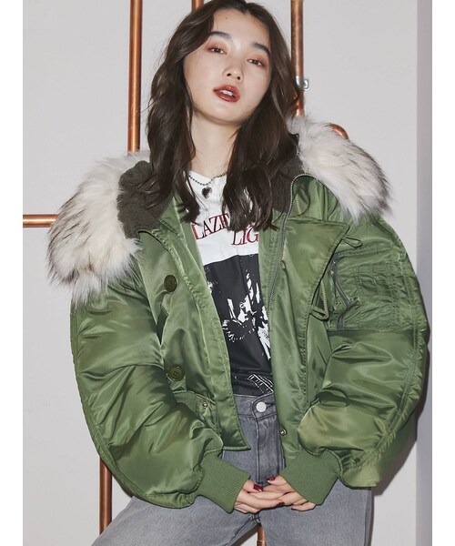 jouetie（ジュエティ）の「ショートN2B（その他アウター・レディース・ブラック/カーキ/ベージュ/パープル・M）」の22枚目の写真