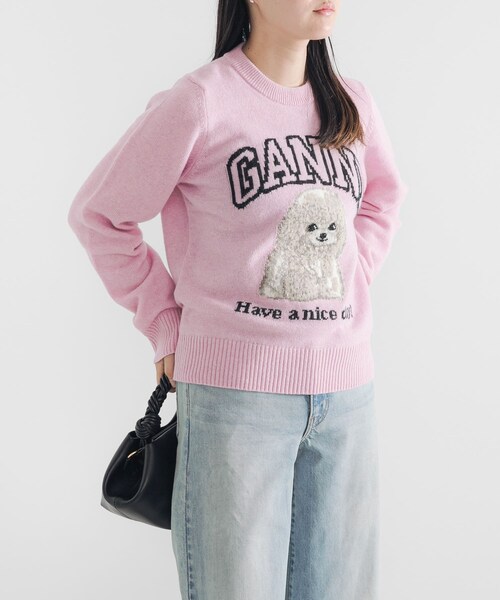 URBAN RESEARCH(アーバンリサーチ)の「GANNI Graphic Wool Mix Poodle(ニット/セーター・レディース・Chalk Pink・S)」の6枚目の写真