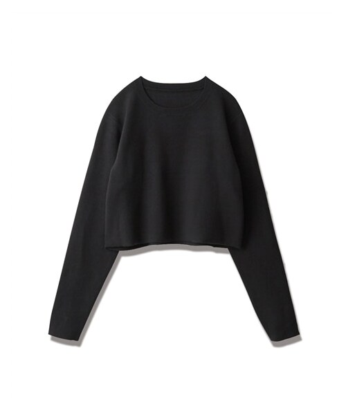 nissen（ニッセン）の「【TTOL】クロップドニットトップス（Tシャツ/カットソー・レディース・ホワイト/黒・1(M~L)/2(L~LL)）」の4枚目の写真