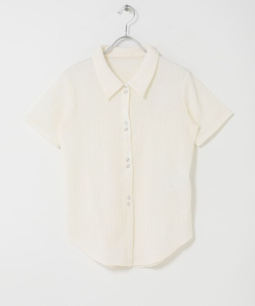 SENSE OF PLACE by URBAN RESEARCH(センスオブプレイスバイアーバンリサーチ)の「ハーフスリーブカットシャツ(シャツ/ブラウス・レディース・IVORY/BROWN/NAVY・One)」の11枚目の写真