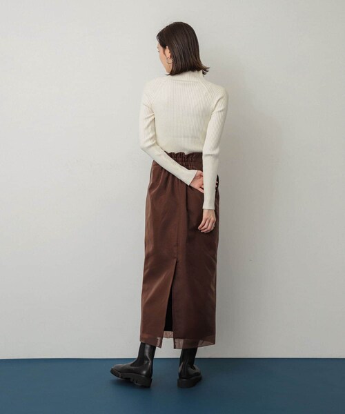 SENSE OF PLACE by URBAN RESEARCH（センスオブプレイスバイアーバンリサーチ）の「ストレッチリブハイネックセーター（ニット/セーター・レディース・RED/WHT×BLK/IVORY/BLACK/BEIGE/NAVY/ORANGE/BLUE/GREEN/PURPLE/CHARCOAL・One/COMPACT）」の17枚目の写真