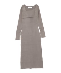 LAGUNAMOON | アシンメトリーネックリブニットワンピース(ワンピース)