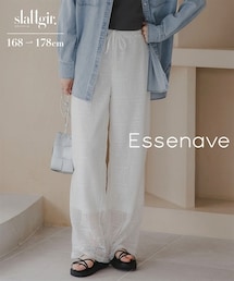 slattgir | 高身長 ブロックレースワイドストレートパンツ(トールサイズ)Essenave(その他パンツ)