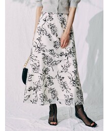 MERCURYDUO | フロッキープリントフレアスカート(スカート)